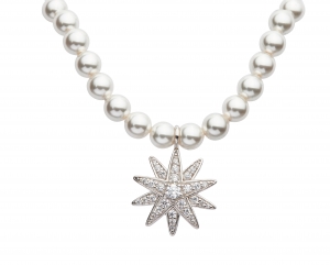 Necklace with pearls and star 925 silver