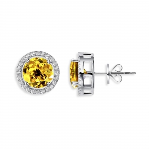 Earrings Royal Citrin, 925 silver