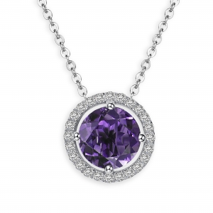 Kette rund Royal Amethyst, 925 Silber