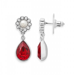 Maria Stud Earrings with drop pendant and pearl