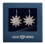 Diamond star earrings, medium