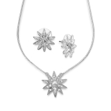 Diamond star necklace and ear-stud set