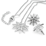 Diamond star necklace and ear-stud set