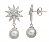 Earrings Star with pearls 925 silver
