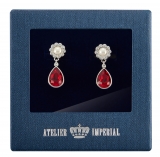 Maria Stud Earrings with drop pendant and pearl